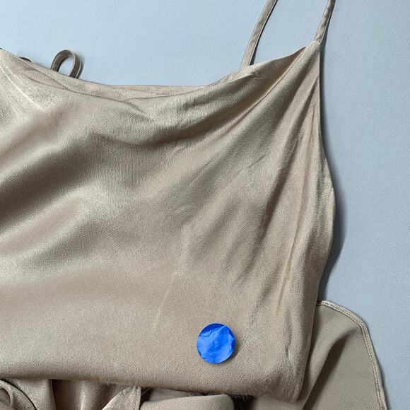 Shona Joy Women Bias Cowl Dress 4 Gold La Lune Sleeveless Midi Slip Sleeveless * - Picture 10 of 11